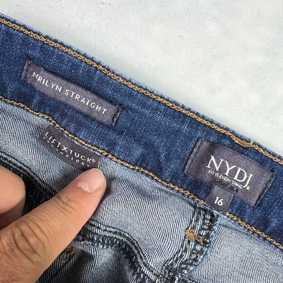 Not Your Daughters Jeans Women's 36x31* Marilyn Straight Dark Blue Denim Tag 16 - Picture 7 of 16